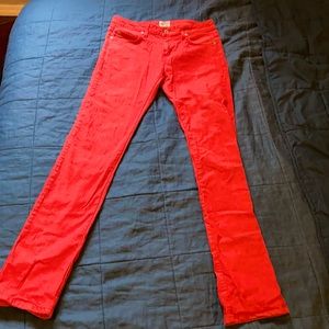 Naked and famous red stretch jeans